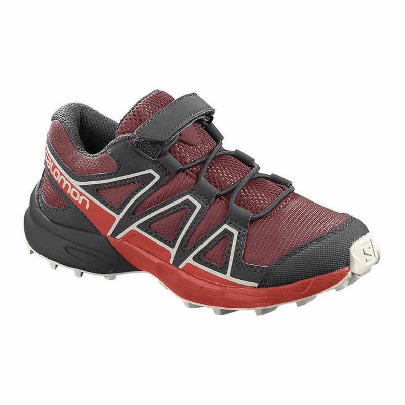 Salomon Israel SPEEDCROSS - Kids Trail Running Shoes - Red/Pink (UIJQ-78294)